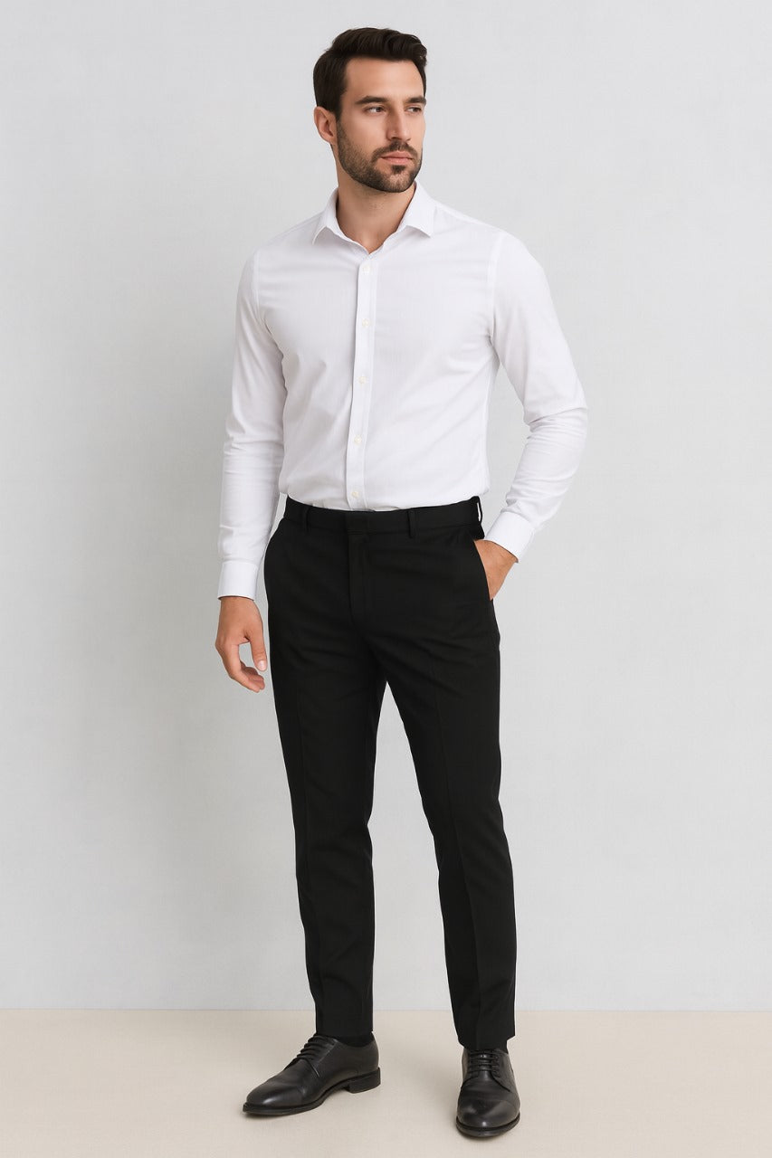 Jet Black Regular Fit Pants