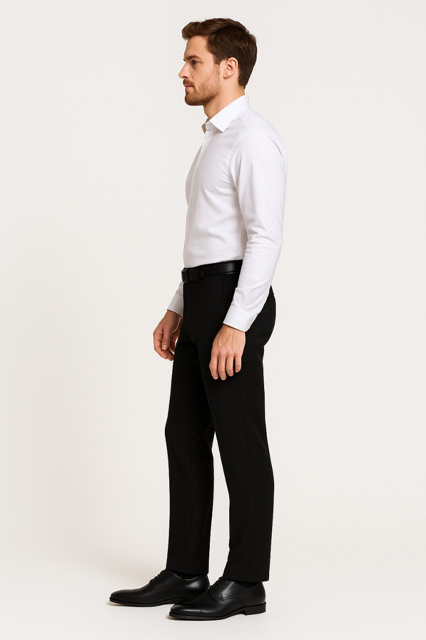 Jet Black Regular Fit Pants