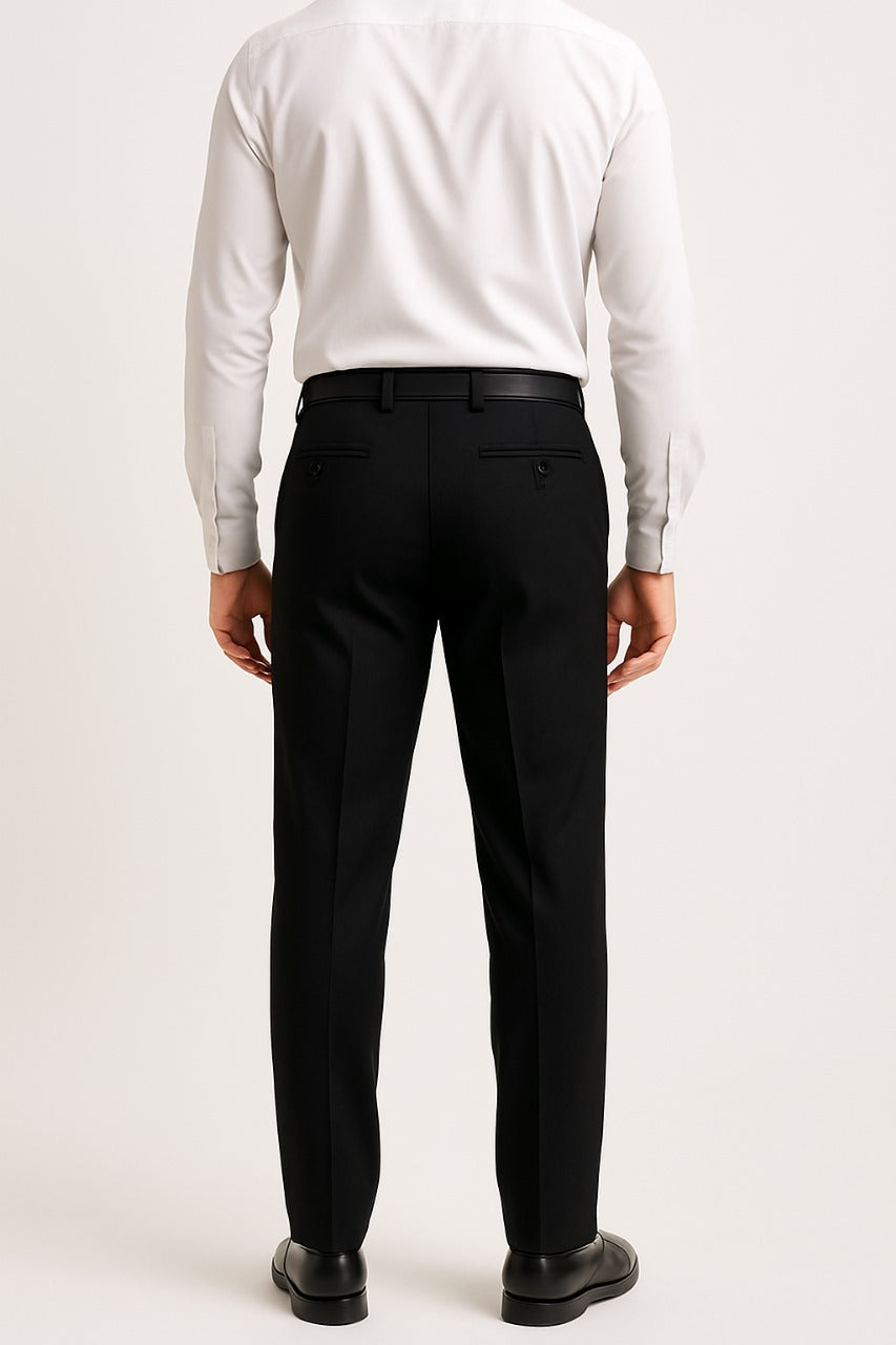 Jet Black Regular Fit Pants