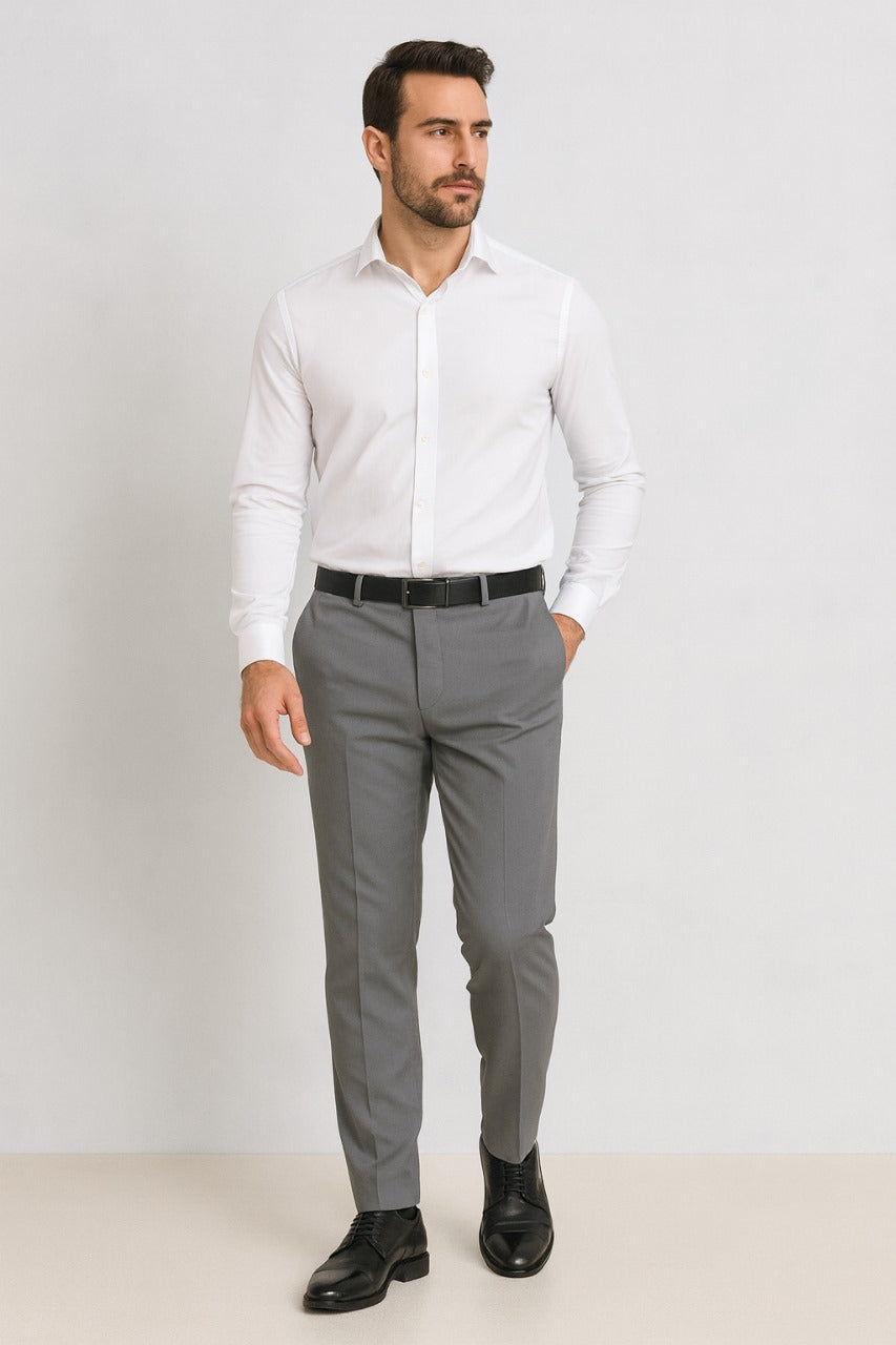 Charcoal Grey Regular Fit Pants