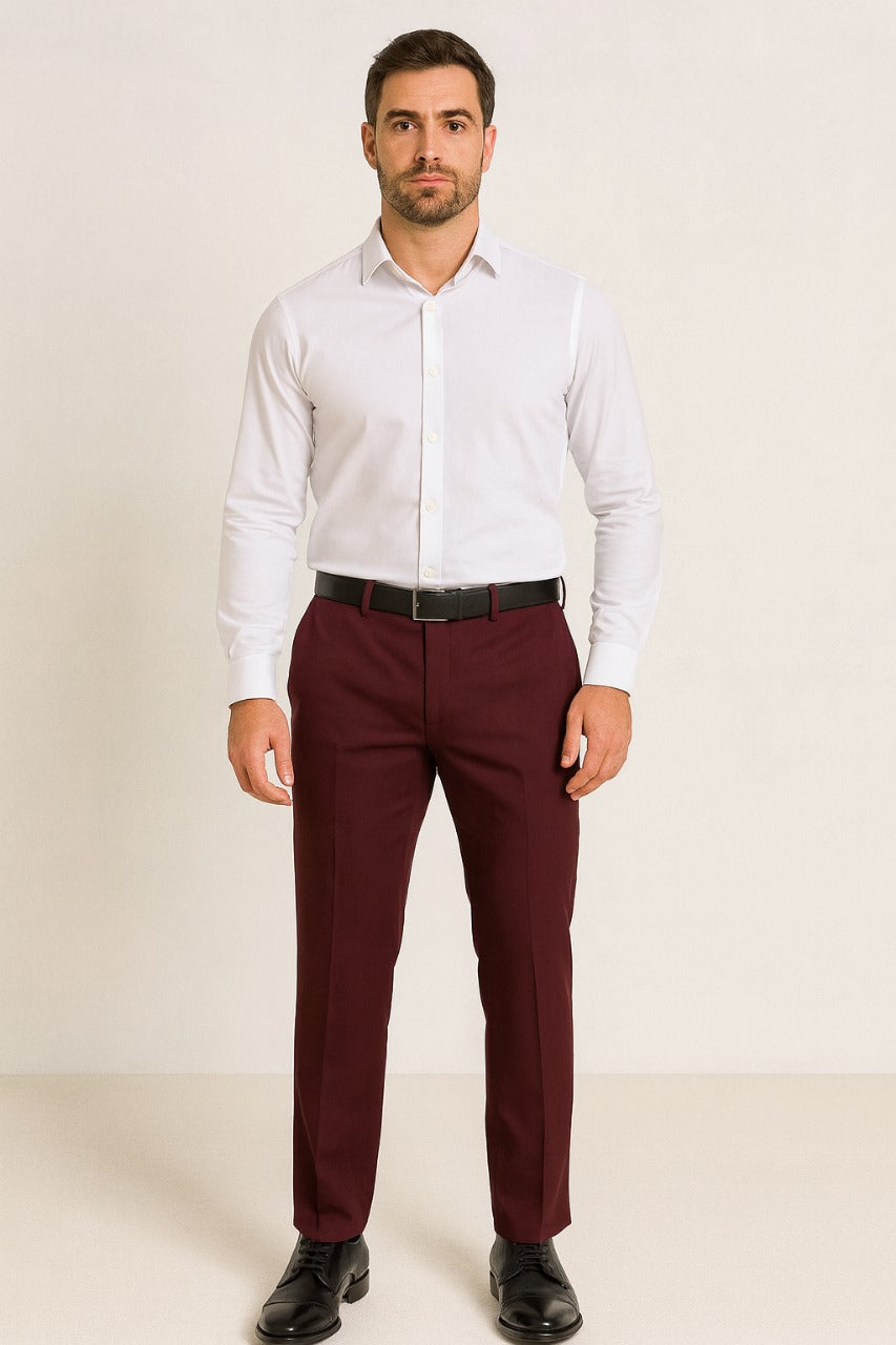 Maroon Regular Fit Pants